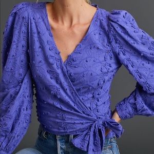 NWT ✨ Anthropologie Eyelet Wrap Blouse